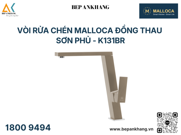 Vòi rửa chén Malloca đồng thau sơn phủ - K131BR